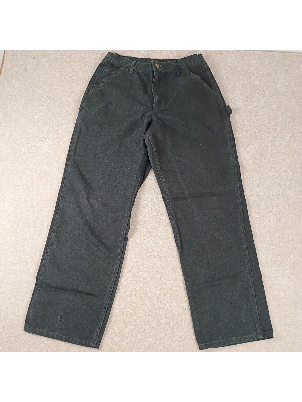 Carhartt Dungaree Fit B11 Blk Carpenter Work 14806 Black Pants Men Size 32 X 32